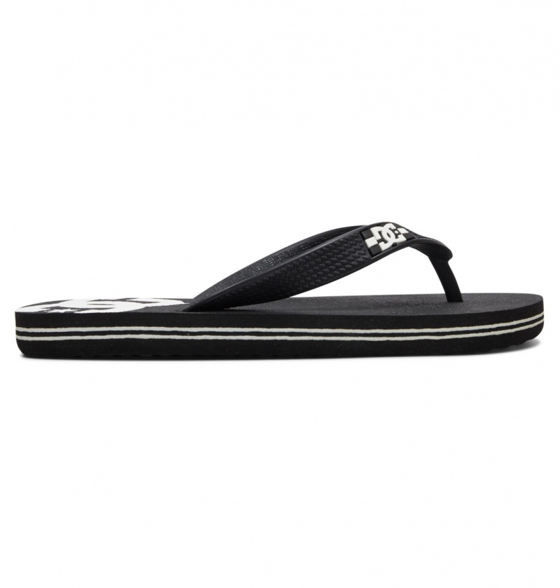 Black / White DC Shoes Spray - Flip-Flops | LVNEOQ-308