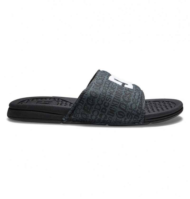 Black / White Print DC Shoes Bolsa - Sandals | PAXOHM-983