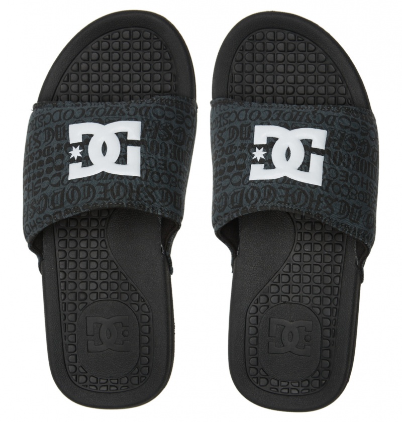 Black / White Print DC Shoes Bolsa - Sandals | PAXOHM-983