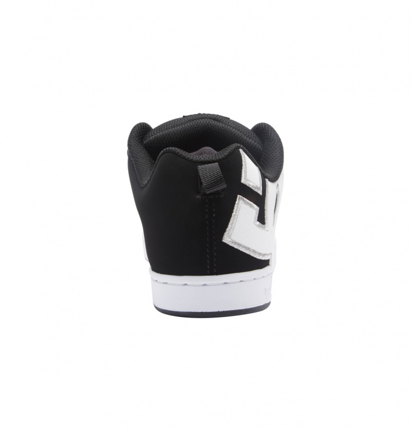 Black / White Stencil DC Shoes Court Graffik - Shoes | JESYCW-420