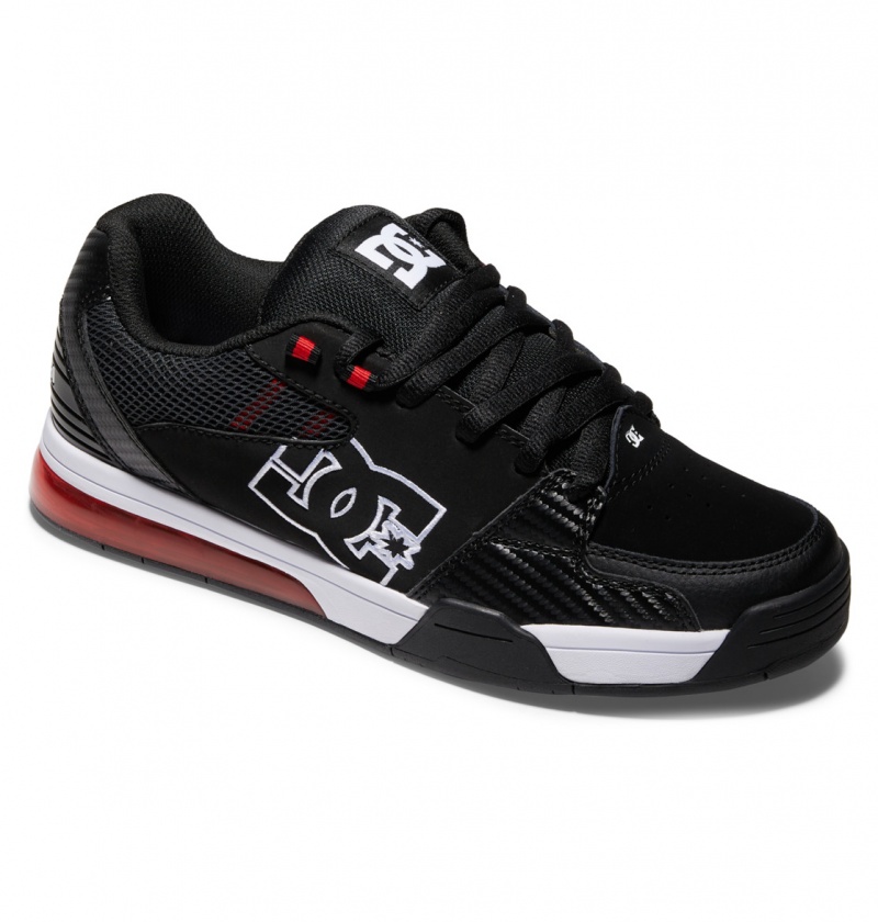 Black / White / Athletic Red DC Shoes Versatile - Skate Shoes | IBQHPO-916