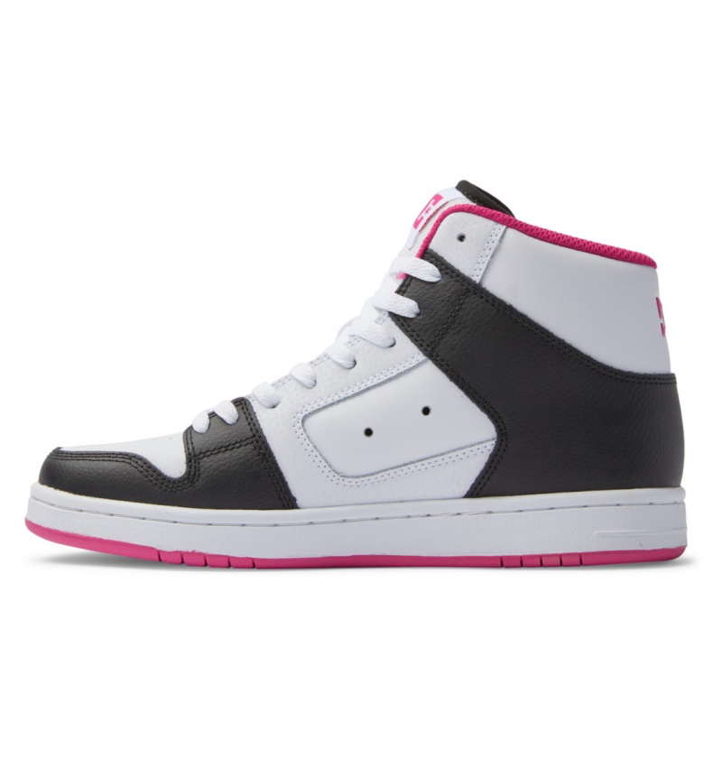 Black / White / Pink DC Shoes Manteca 4 Hi - High-Top Leather Shoes | TGEVNC-394