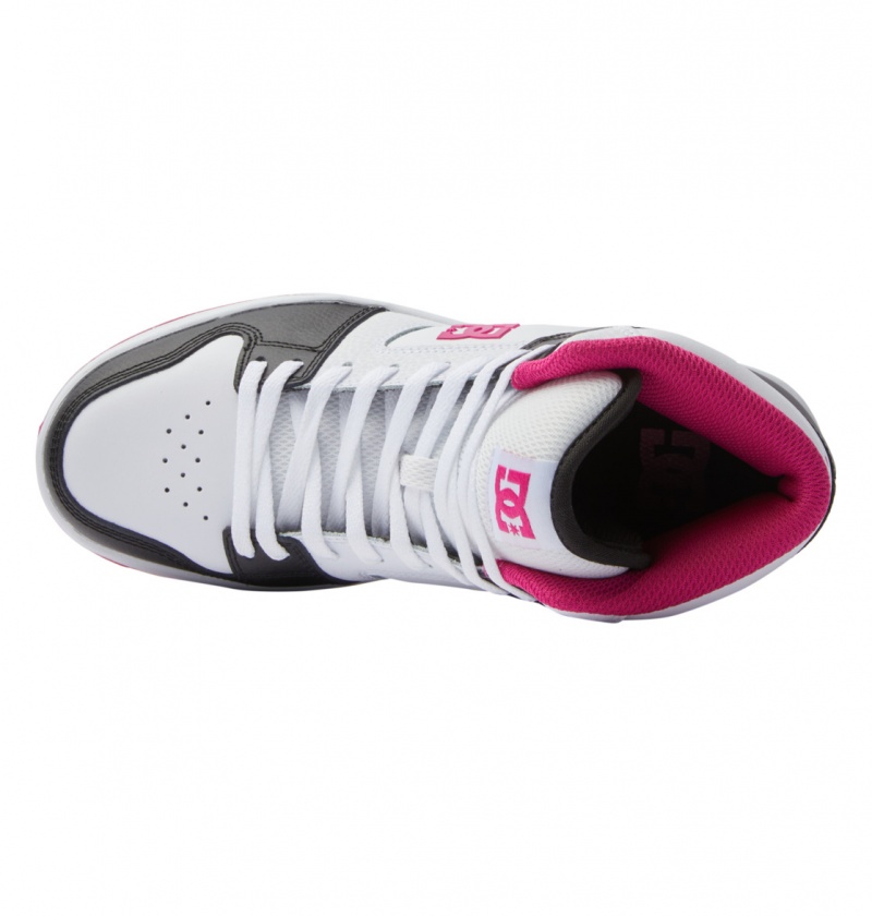 Black / White / Pink DC Shoes Manteca 4 Hi - High-Top Leather Shoes | TGEVNC-394