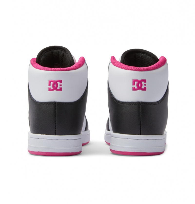 Black / White / Pink DC Shoes Manteca 4 Hi - High-Top Leather Shoes | TGEVNC-394