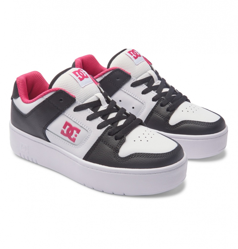 Black / White / Pink DC Shoes Manteca 4 Platform - Flatform Shoes | XBFYPI-127