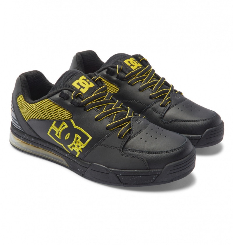 Black / Yellow DC Shoes Versatile Le - Skate Shoes | LBEMOZ-043