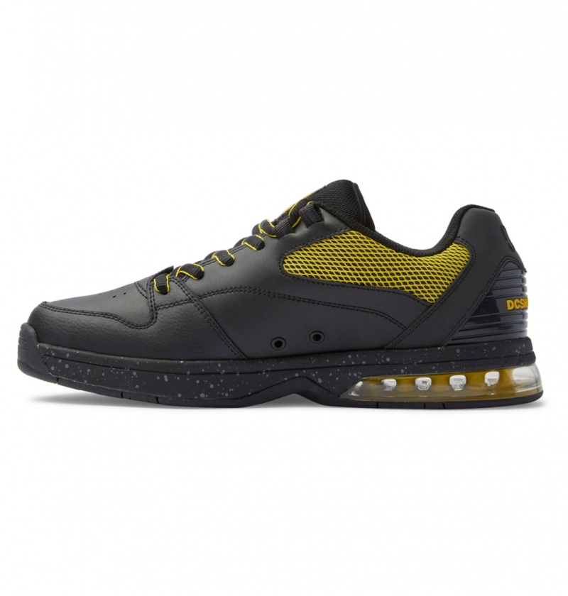 Black / Yellow DC Shoes Versatile Le - Skate Shoes | LBEMOZ-043