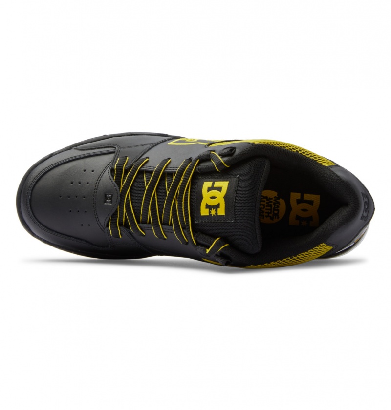 Black / Yellow DC Shoes Versatile Le - Skate Shoes | LBEMOZ-043