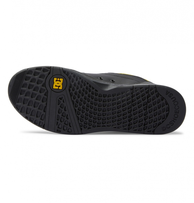 Black / Yellow DC Shoes Versatile Le - Skate Shoes | LBEMOZ-043