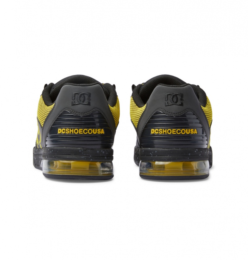 Black / Yellow DC Shoes Versatile Le - Skate Shoes | LBEMOZ-043