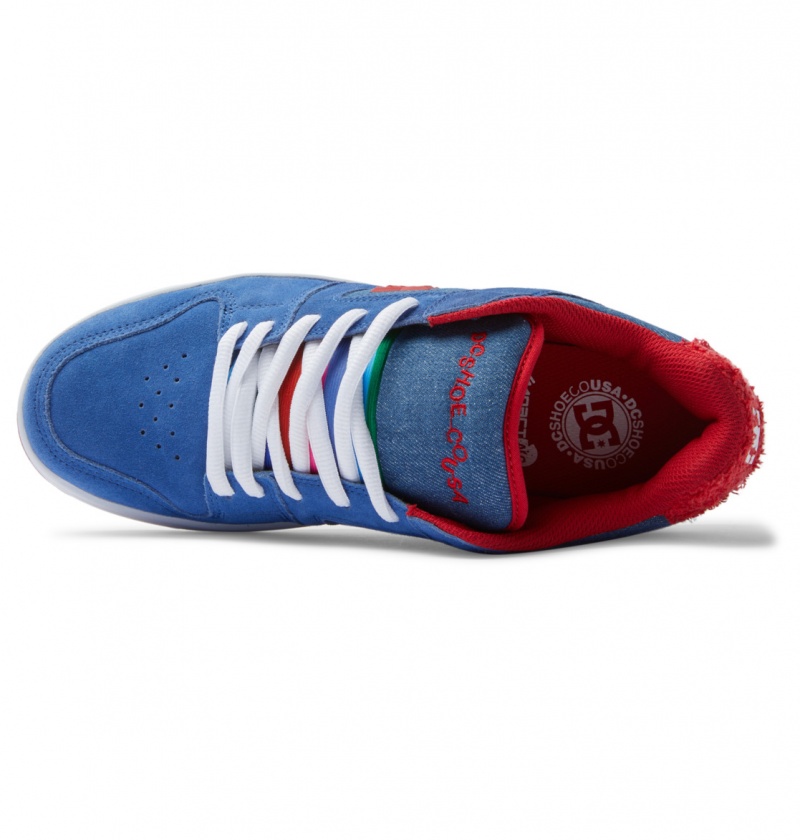 Blue / Red DC Shoes Manteca S - Leather Skate Shoes | YSVEAO-652