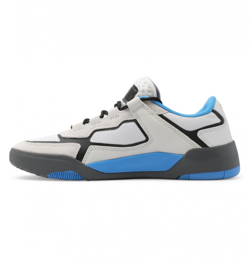 Blue / White DC Shoes DC Metric Le - Leather Shoes | NQAMJF-947