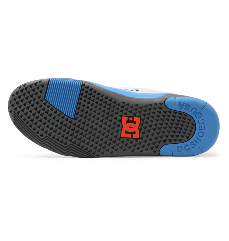 Blue / White DC Shoes DC Metric Le - Leather Shoes | NQAMJF-947