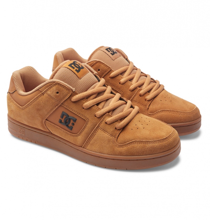 Brown / Tan DC Shoes Manteca S - Leather Skate Shoes | PBIXYH-632