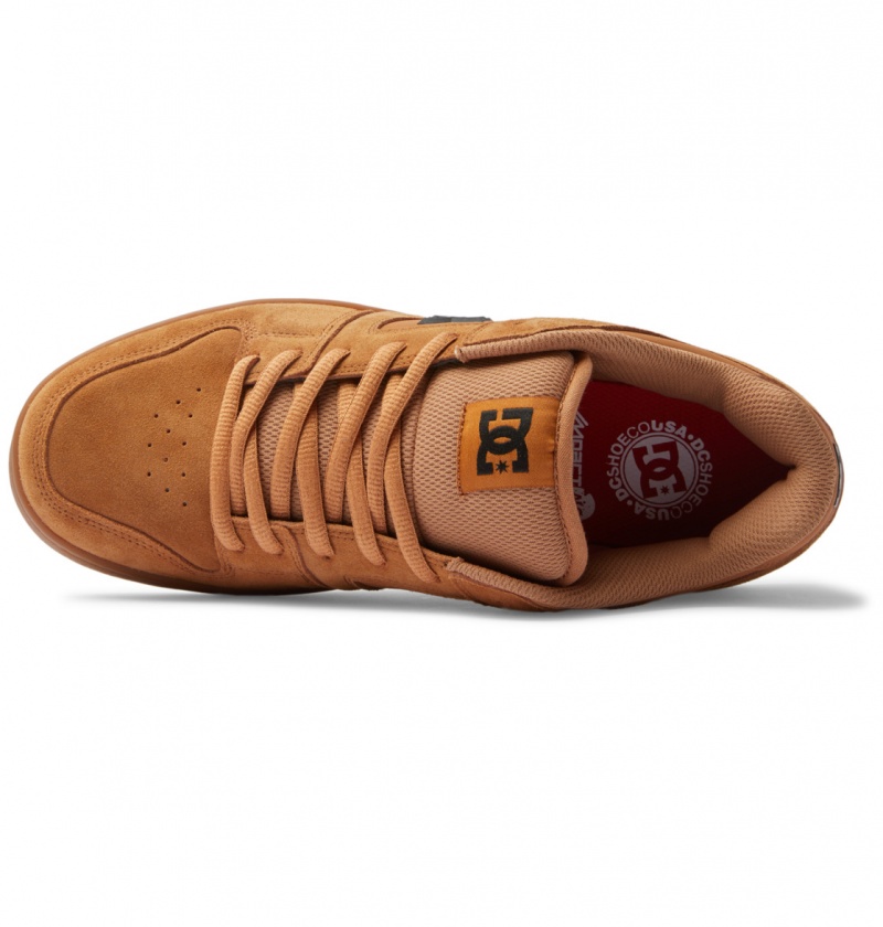 Brown / Tan DC Shoes Manteca S - Leather Skate Shoes | PBIXYH-632