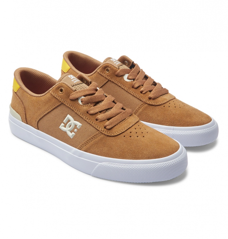 Brown / Yellow DC Shoes Teknic S - Skate Shoes | DNPYBK-860