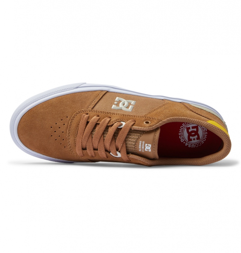 Brown / Yellow DC Shoes Teknic S - Skate Shoes | DNPYBK-860