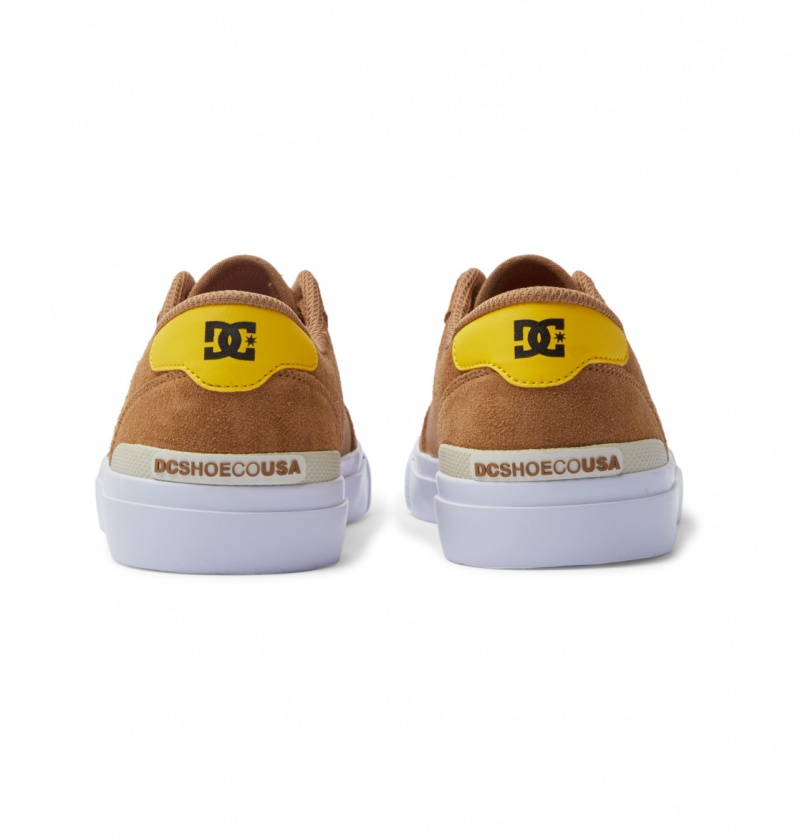 Brown / Yellow DC Shoes Teknic S - Skate Shoes | DNPYBK-860