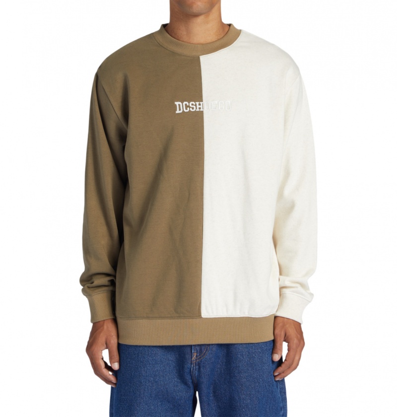 Capers / Oat Heather DC Shoes Baseline - Sweatshirt | YXLEUB-487