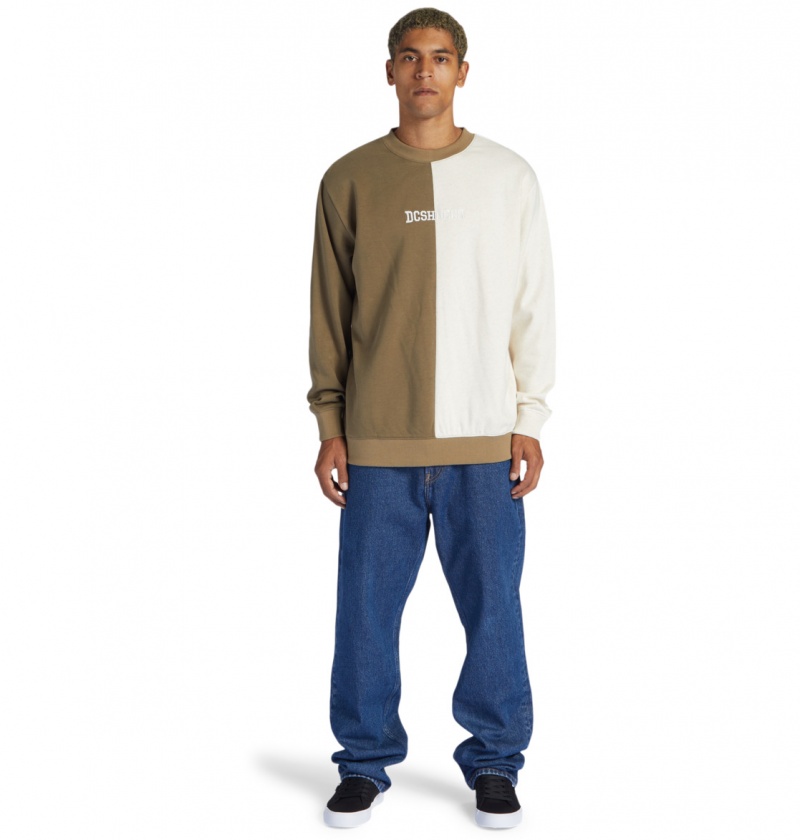 Capers / Oat Heather DC Shoes Baseline - Sweatshirt | YXLEUB-487