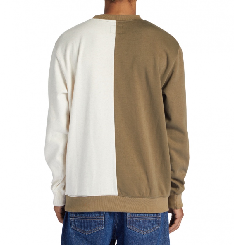 Capers / Oat Heather DC Shoes Baseline - Sweatshirt | YXLEUB-487