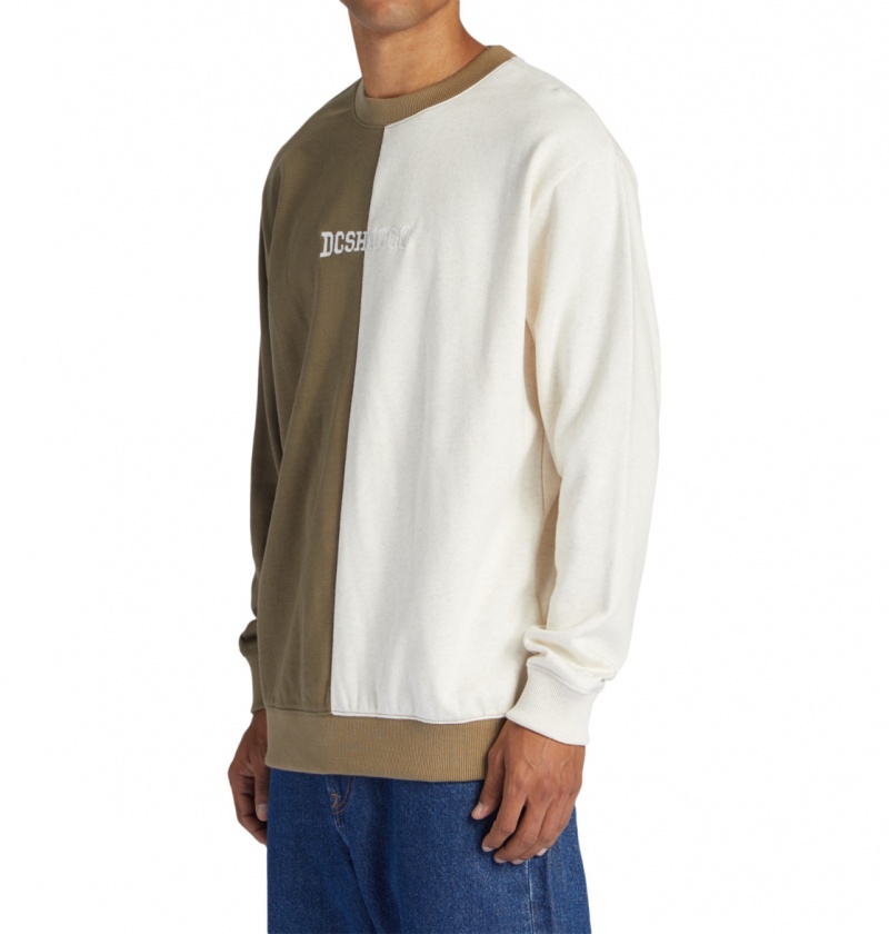 Capers / Oat Heather DC Shoes Baseline - Sweatshirt | YXLEUB-487