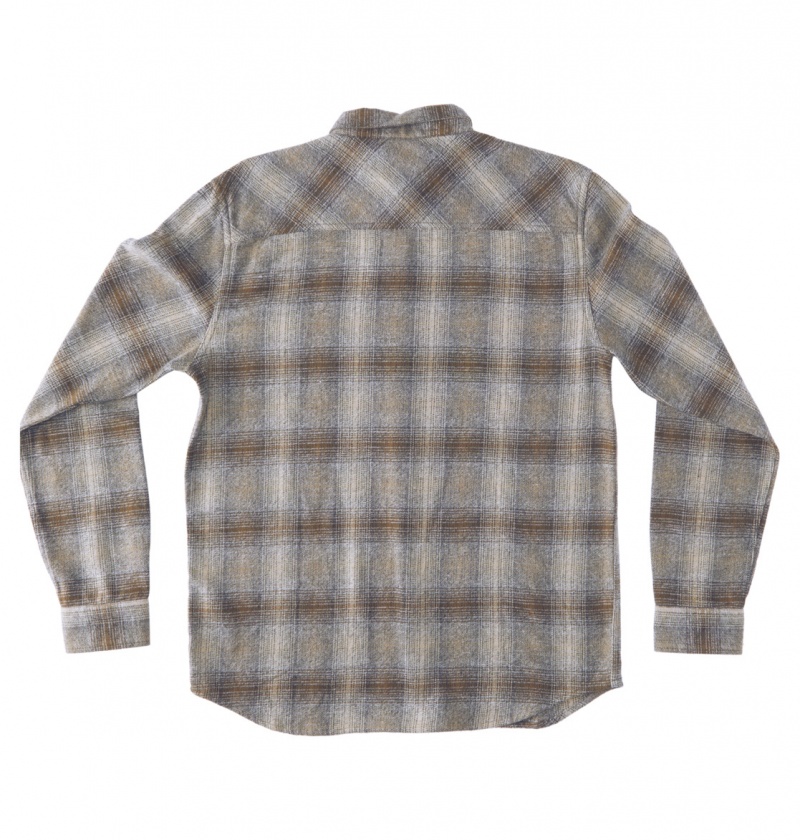 Capers / Plaza Toupe Plaid DC Shoes Marshal Flannel - Long Sleeve Shirt | SPMHBN-607