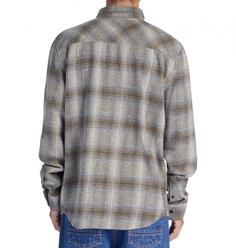 Capers / Plaza Toupe Plaid DC Shoes Marshal Flannel - Long Sleeve Shirt | SPMHBN-607