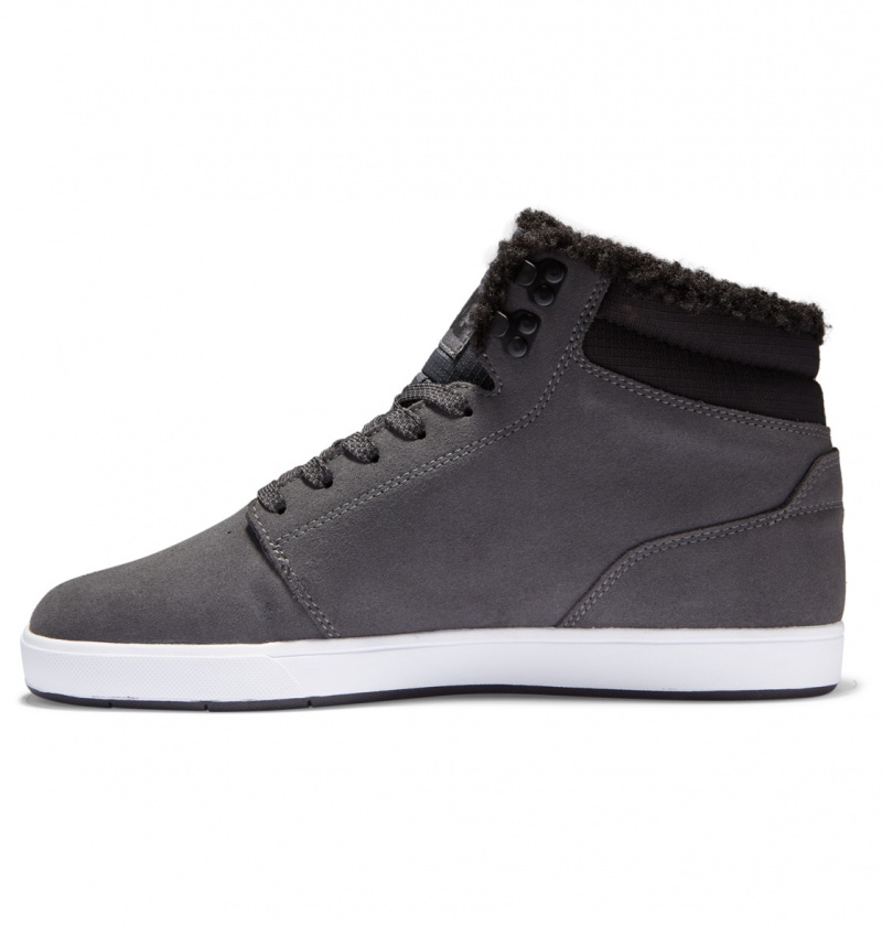 Charcoal DC Shoes Crisis 2 Hi Wnt - High Top Leather Winterized Shoes | KRVZDO-107