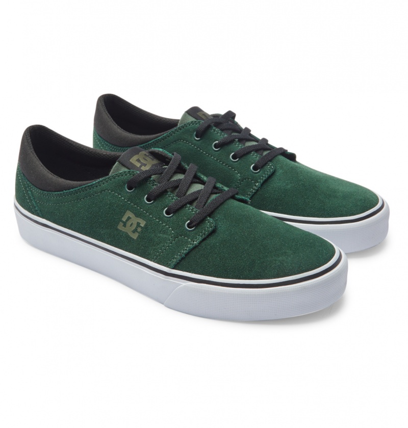 Dark Green DC Shoes Trase - Suede Shoes | EKXSIW-845