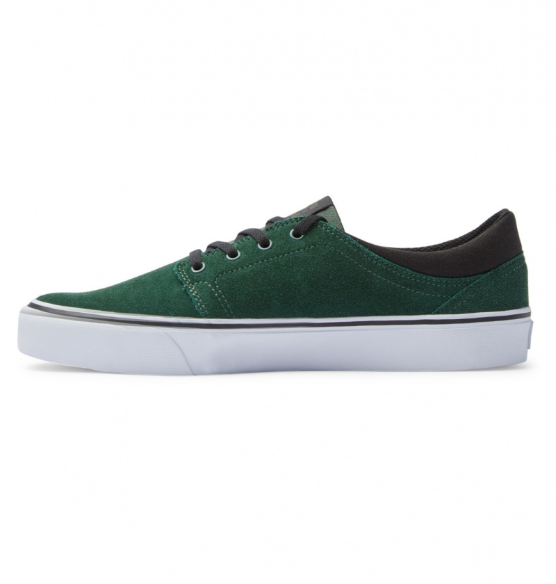 Dark Green DC Shoes Trase - Suede Shoes | EKXSIW-845