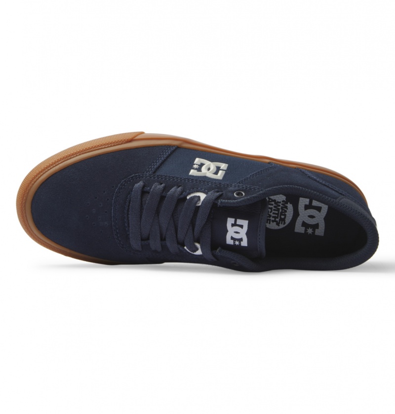 Dark Navy DC Shoes Teknic - Leather Shoes | CGEJFH-835