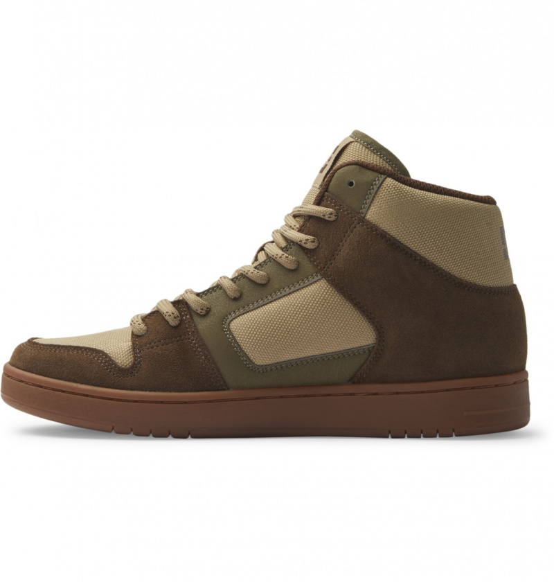 Dk Choc / Military DC Shoes Manteca 4 Hi Wr - High-Top Leather Shoes | KJWYRF-156