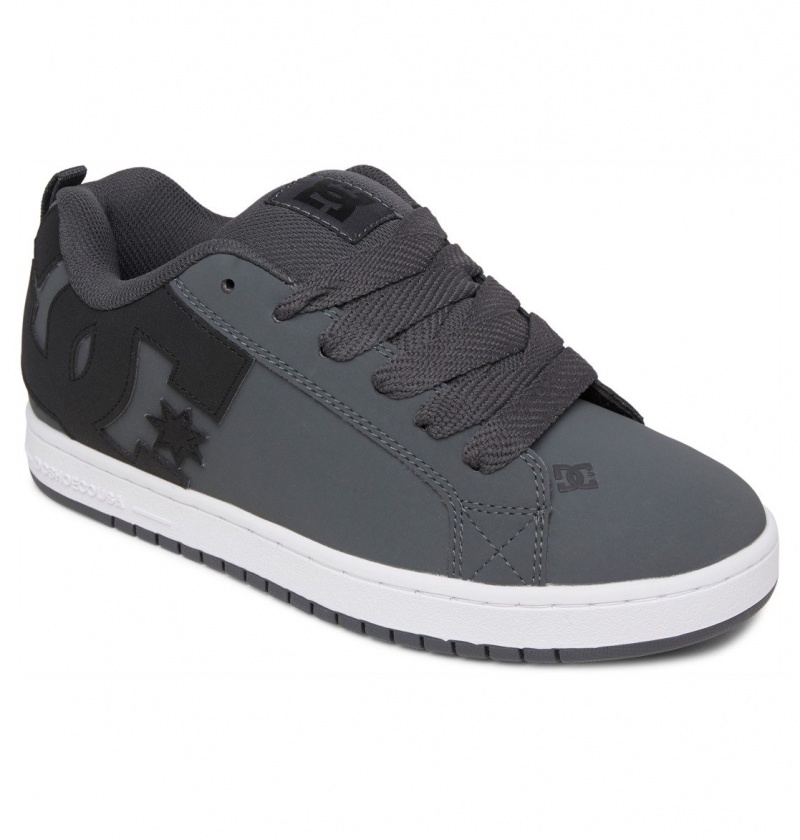 Dk Grey / Black / White DC Shoes Court Graffik - Leather Shoes | BJSHKE-897