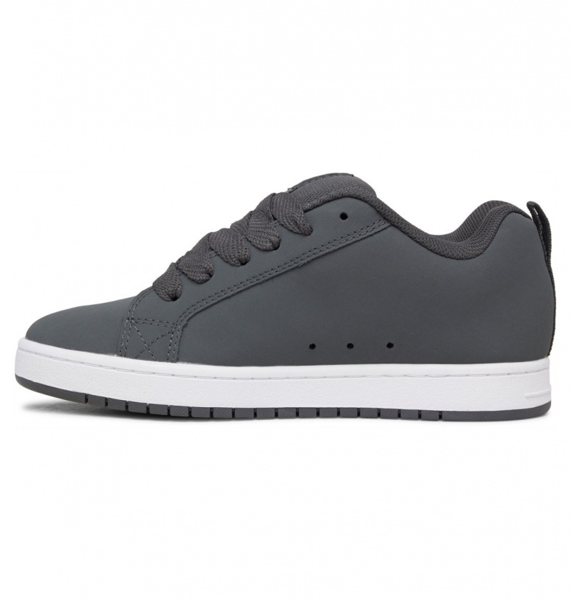 Dk Grey / Black / White DC Shoes Court Graffik - Leather Shoes | BJSHKE-897