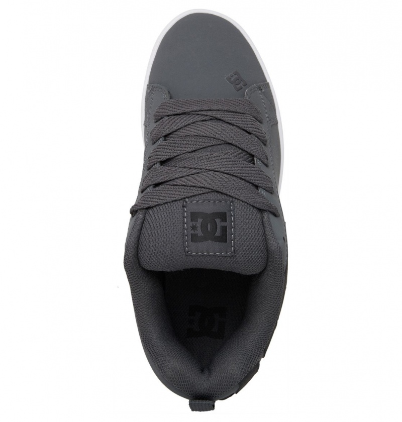 Dk Grey / Black / White DC Shoes Court Graffik - Leather Shoes | BJSHKE-897