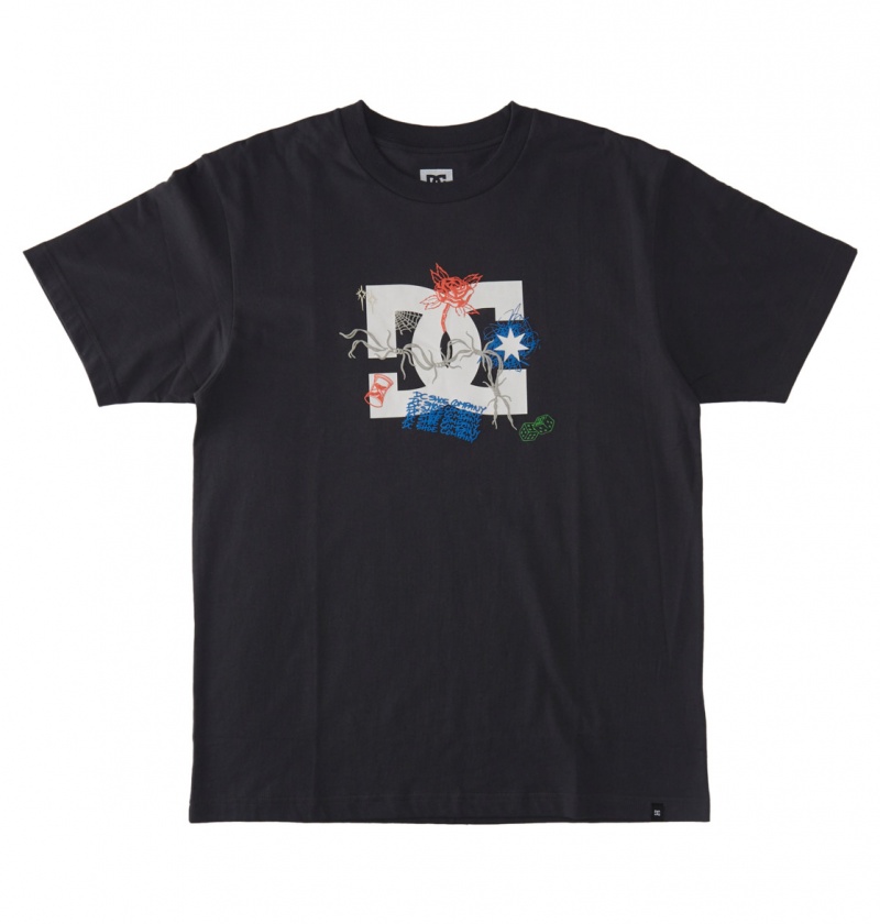 Ebony DC Shoes Scribble - T-Shirt | ZNXCEP-864