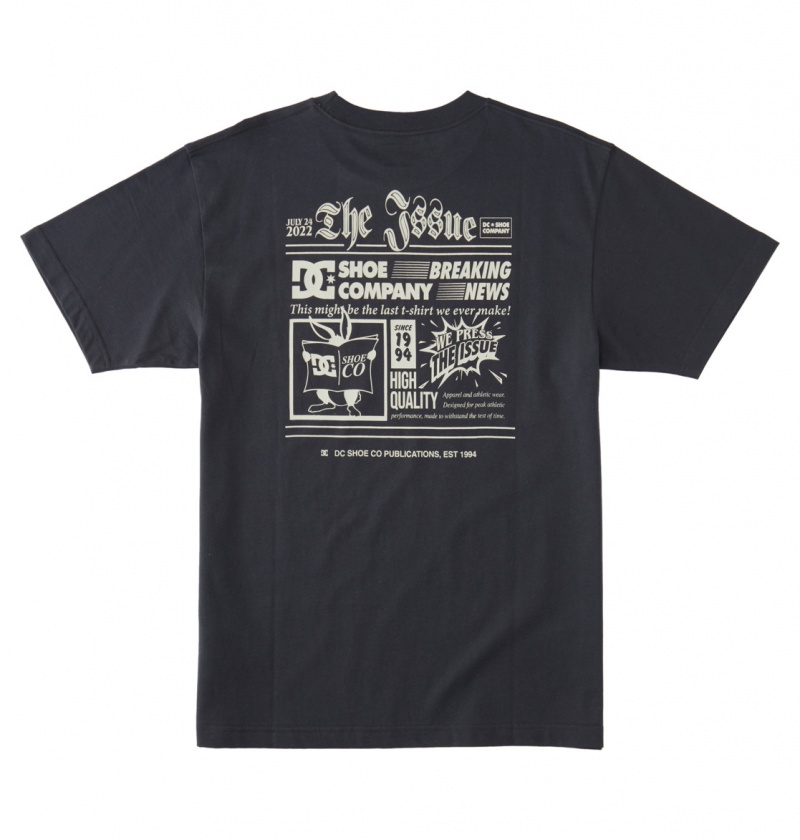 Ebony DC Shoes The Issue - T-Shirt | SVOHLM-186