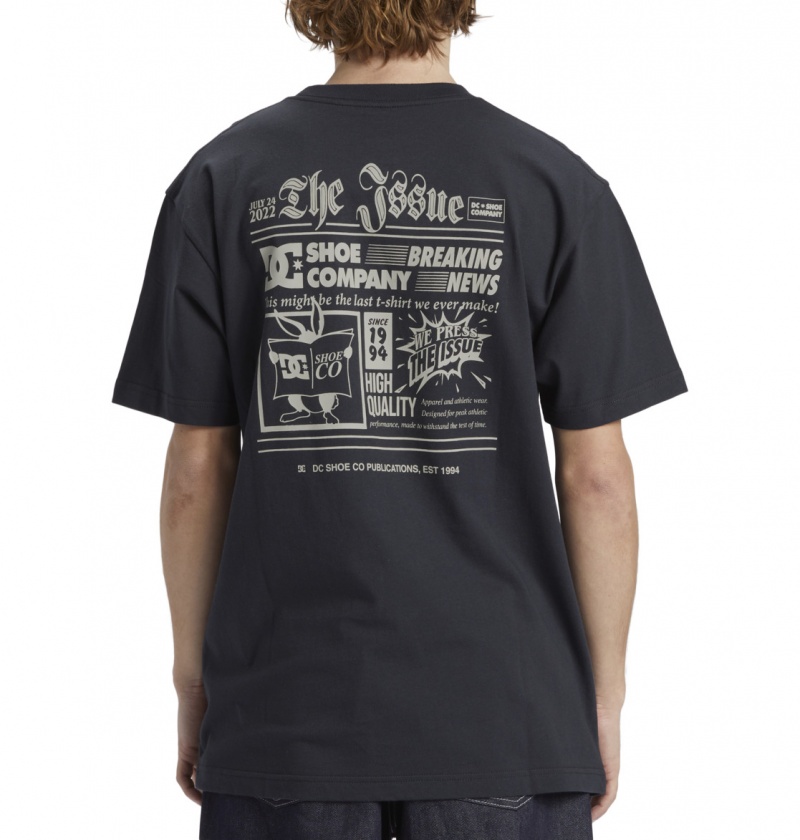 Ebony DC Shoes The Issue - T-Shirt | SVOHLM-186