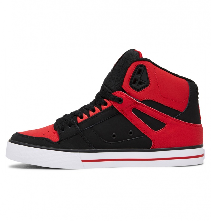 Fiery Red / White / Black DC Shoes Pure High-Top - Leather High-Top Shoes | WLTYAG-846