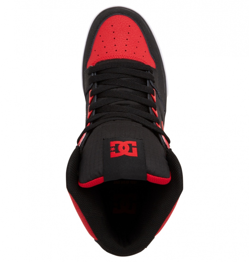 Fiery Red / White / Black DC Shoes Pure High-Top - Leather High-Top Shoes | WLTYAG-846