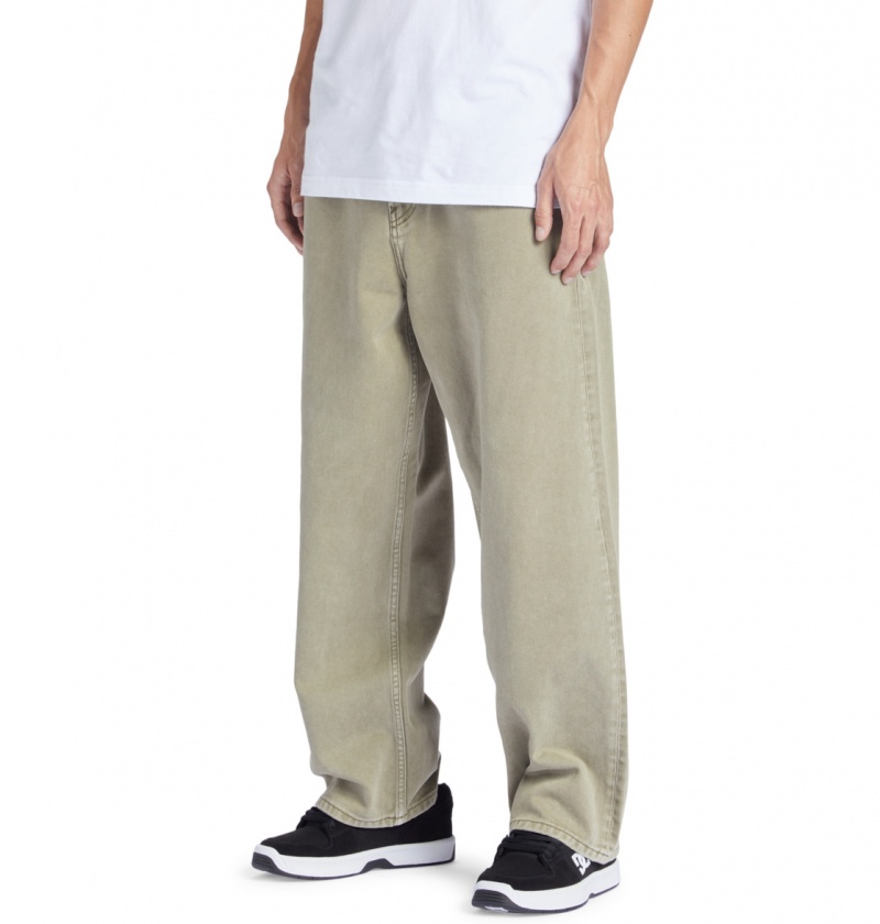 Green Overdye DC Shoes Worker - Baggy Fit Jeans | RSEQUK-876