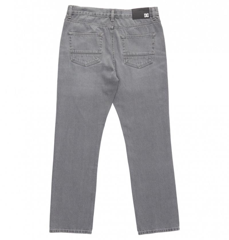 Grey Wash DC Shoes Worker - Straight Fit Jeans | XOMFYP-079