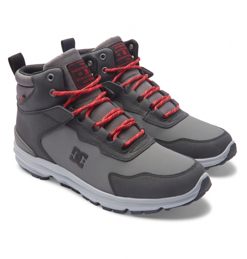 Grey / Black / Red DC Shoes Mutiny - Leather Boots | ZCDHJS-571