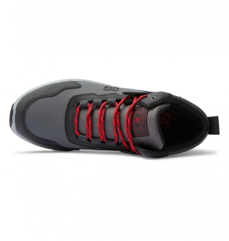 Grey / Black / Red DC Shoes Mutiny - Leather Boots | ZCDHJS-571