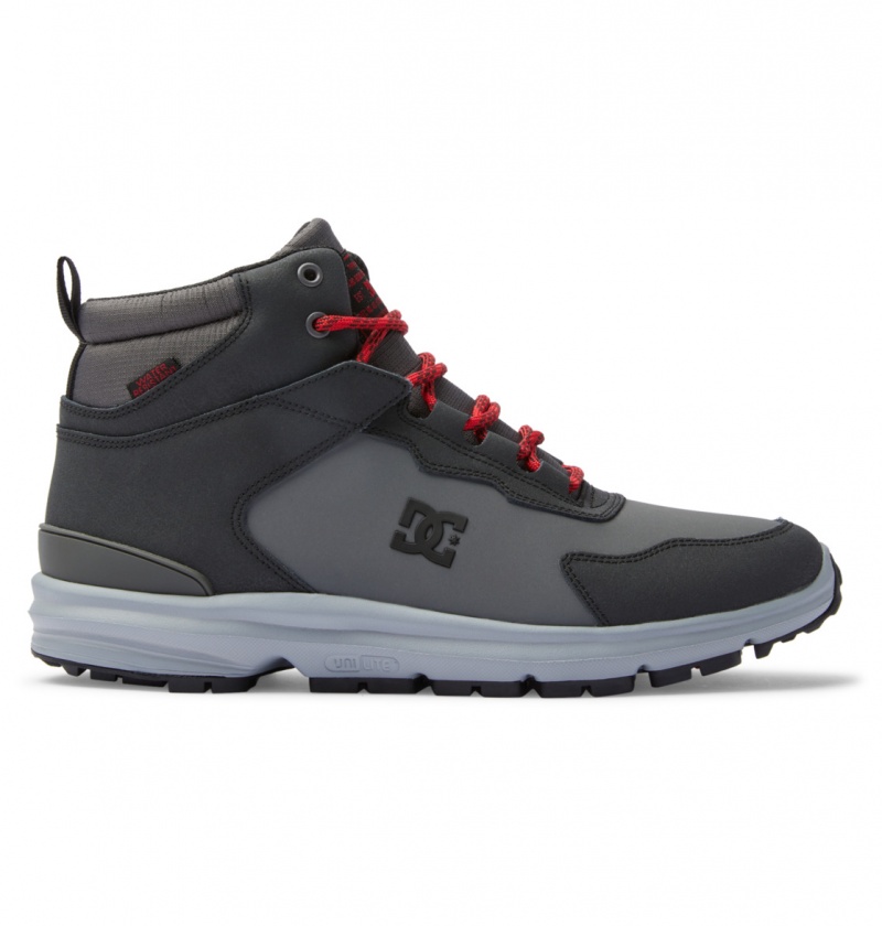 Grey / Black / Red DC Shoes Mutiny - Leather Boots | ZCDHJS-571