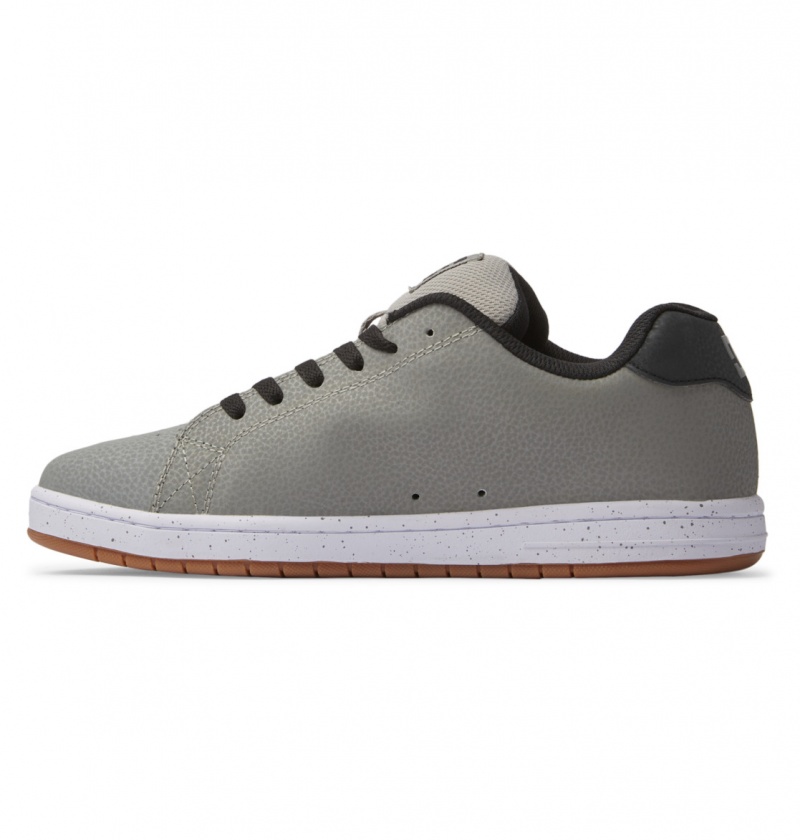 Grey / Grey / White DC Shoes Gaveler - Leather Shoes | BZOULR-215