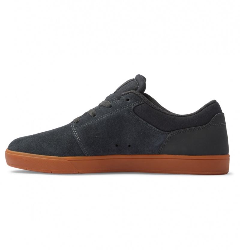 Grey / Gum DC Shoes Crisis 2 - Leather Shoes | QXUNCM-415