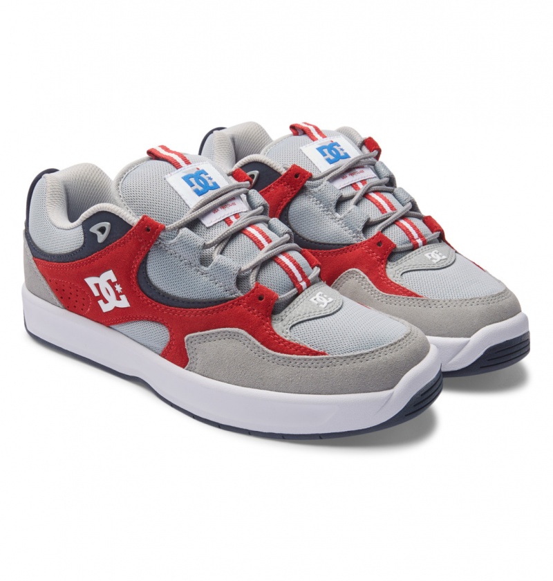 Grey / Red DC Shoes Kalynx Zero S - Leather Skate Shoes | KLQRXZ-081