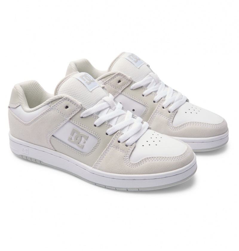 Grey / White DC Shoes Manteca - Leather Shoes | PAGYXE-081